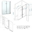 SANIVERRE - BALY Pare-baignoire 110x140 cm pliant & pivotant verre transparent anticalcaire - vignette