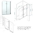 SANIVERRE - BALY Pare-baignoire 90x140 cm pliant & pivotant verre transparent anticalcaire - vignette