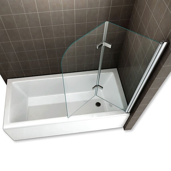 SANIVERRE - BALY Pare-baignoire 120x140 cm pliant & pivotant verre transparent anticalcaire - large