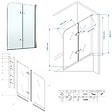 SANIVERRE - BALY Pare-baignoire 140x140 cm pliant & pivotant verre transparent anticalcaire - vignette
