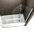 SANIVERRE - BALY Pare-baignoire 130x140 cm pliant & pivotant verre transparent anticalcaire - vignette