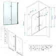 SANIVERRE - BALY Pare-baignoire 130x140 cm pliant & pivotant verre transparent anticalcaire - vignette