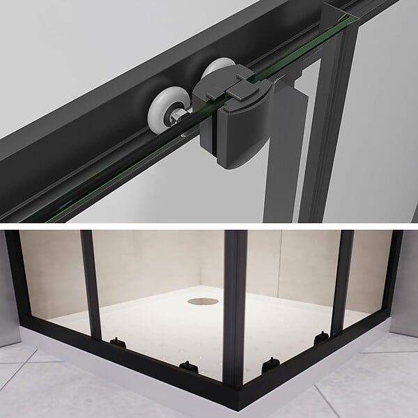 SANIVERRE - LANABLACK Cabine de douche 80x90 H190 cm transparent verre 6 mm porte coulissante - large
