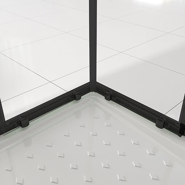 SANIVERRE - LANABLACK Cabine de douche 80x90 H190 cm transparent verre 6 mm porte coulissante - large