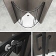 SANIVERRE - TIBYBLACK Cabine de douche 80x80 H190 cm + receveur 1/4 de cercle noir verre transparent 6 mm - vignette