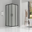 SANIVERRE - LANABLACK Cabine de douche 80x80 H185 cm opaque verre 6 mm porte coulissante - vignette