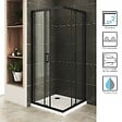 SANIVERRE - LANABLACK+ Cabine de douche 90x90 H190 cm transparent verre 6 mm porte coulissante - vignette