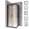 SANIVERRE - LANABLACK Cabine de douche 80x90 H185 cm transparent verre 6 mm porte coulissante - vignette