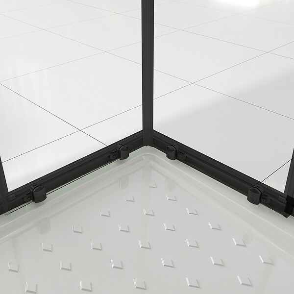 SANIVERRE - LANABLACK Cabine de douche 80x90 H185 cm transparent verre 6 mm porte coulissante - large