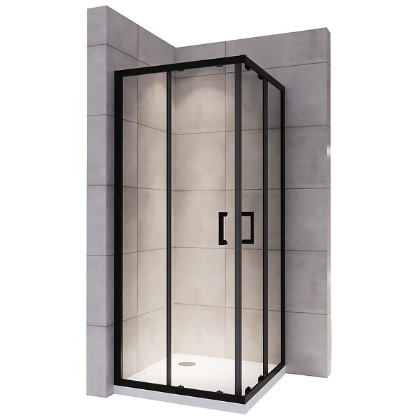 SANIVERRE - LANABLACK Cabine de douche 70x80 H190 cm transparent verre 6 mm porte coulissante - large
