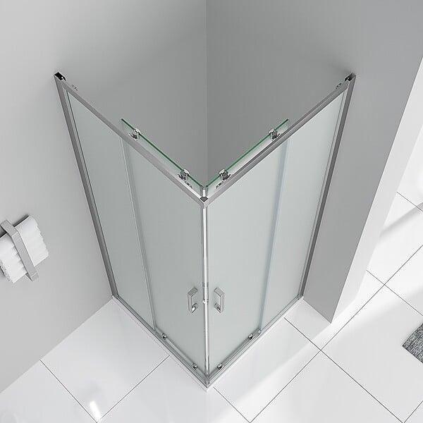SANIVERRE - LANA Cabine de douche coulissante 80x80 H180 cm opaque verre 6 mm - large