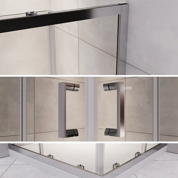 SANIVERRE - LANA Cabine de douche coulissante 70x100 H185 cm transparent verre 6 mm - large
