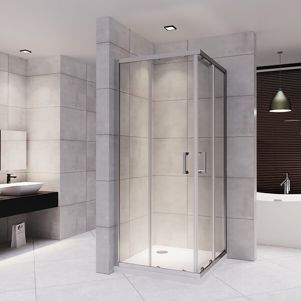 SANIVERRE - LANA Cabine de douche coulissante 70x100 H185 cm transparent verre 6 mm - large