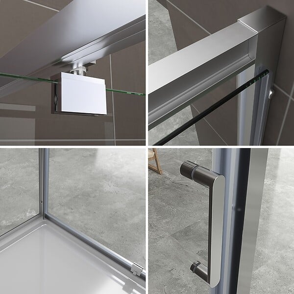 SANIVERRE - IBEA Cabine de douche 90x80 H190 cm (porte 90) pivotante verre transparent - large