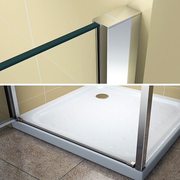 SANIVERRE - NIKY Cabine de douche 100x100 H195 cm +receveur verre transparent Ép. 8 mm - large