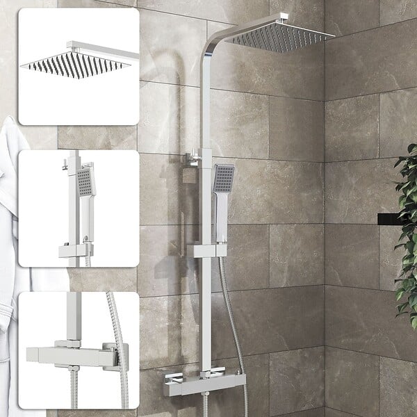 AICA SANITAIRE - AICA Colonne de douche thermostatique, avec mitigeur thermostatique - large