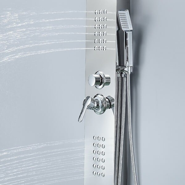 SANIVERRE - LULY Colonne de douche hydromassante 4 jets +1 robinet Gris - large