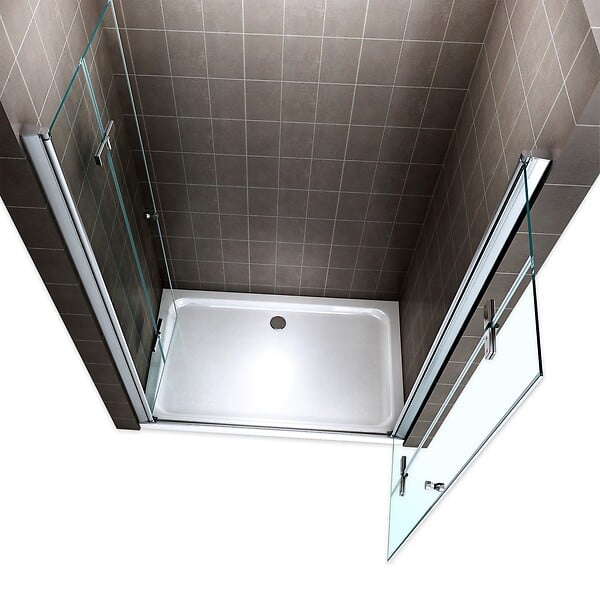 SANIVERRE - EMMY Porte de douche pliante H185 - L. 160 à 164 cm transparent - large