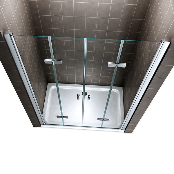 SANIVERRE - EMMY Porte de douche pliante H185 - L. 116 à 120 cm transparent - large