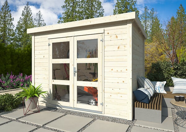 WHITE WOOD - Abri de jardin Olivia 1 en bois naturel ép.19mm - White Wood - 6m² - large