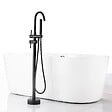 SANIVERRE - MATY Robinet sur pied baignoire îlot - Chrome Noir - vignette