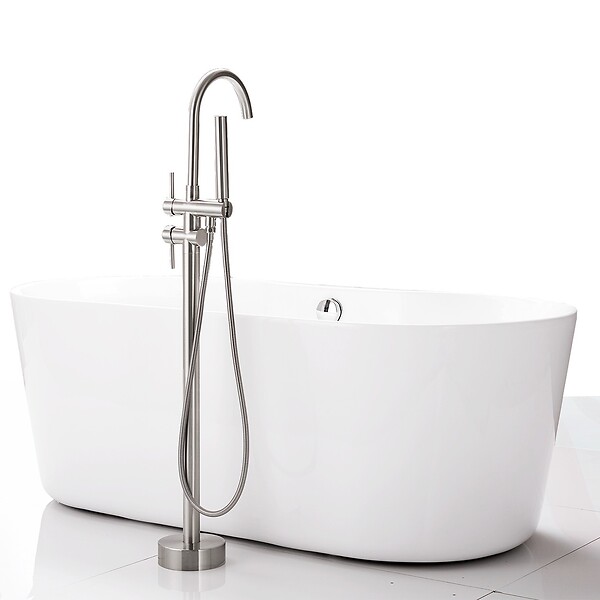 SANIVERRE - MATY Robinet sur pied baignoire îlot - Chrome brossé - large