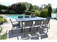 JARDILINE - Table à manger d'extérieur extensible en aluminium gris  Ibiza anthracite avec 12 fauteuils - Jardiline - vignette