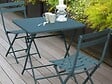 HESPERIDE - Table de jardin carrée Greensboro 70 x 70 cm Bleu Canard - Hespéride - vignette