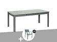 JARDILINE - Ensemble Table rectangulaire extensible et 10 chaises de jardin en aluminium gris Milos Anthracite - 10 places - Jardiline - vignette