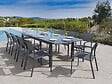 JARDILINE - Ensemble Table rectangulaire extensible et 10 chaises de jardin en aluminium gris Milos Anthracite - 10 places - Jardiline - vignette