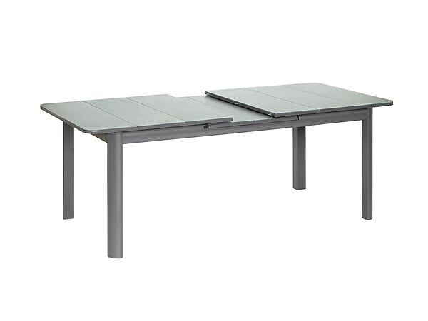 JARDILINE - Ensemble Table rectangulaire extensible et 10 chaises de jardin en aluminium gris Milos Anthracite - 10 places - Jardiline - large