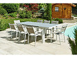 JARDILINE - Table et chaise de jardin en aluminium gris perle Ibiza Perle avec 10 chaises - Jardiline - vignette