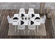 JARDILINE - Table de jardin rectangulaire en aluminium blanc Corfou avec 4 chaises Malte - 4 places - Jardiline - vignette