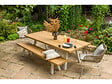 JARDILINE - Ensemble table de jardin en teck Seychelles + 2 bancs en teck - Jardiline - vignette