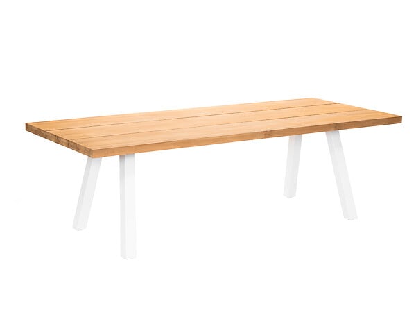 JARDILINE - Ensemble table de jardin en teck Seychelles + 2 bancs en teck - Jardiline - large