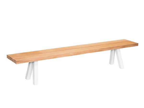 JARDILINE - Ensemble table de jardin en teck Seychelles + 2 bancs en teck - Jardiline - large