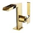 SANIVERRE - CEZIO Robinet mitigeur bec cascade ouvert chrome Or brillant - vignette