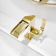 SANIVERRE - CEZIO Robinet mitigeur bec cascade ouvert chrome Or brillant - vignette