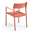 OVIALA - Fauteuil de jardin en aluminium et bois terracotta  - Leeds - vignette