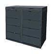ATOLE - Cache poubelle extérieur double en acier galvanisé - Abri poubelle pour 2 conteneurs 120 Litres – Gris Anthracite RAL7016 - vignette