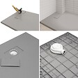 SANIVERRE - BAYA Receveur de douche 80 x 80 cm Gris extra-plat aspect pierre + bonde incluse - vignette