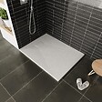 SANIVERRE - BAYA Receveur de douche 70 x 160 cm Blanc extra-plat aspect pierre + bonde incluse - vignette