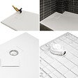 SANIVERRE - BAYA Receveur de douche 70 x 160 cm Blanc extra-plat aspect pierre + bonde incluse - vignette