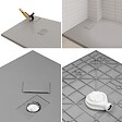 SANIVERRE - BAYA Receveur de douche 100 x 140 cm Gris extra-plat aspect pierre + bonde incluse - vignette