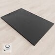 SANIVERRE - BAYA Receveur de douche 100 x 140 cm Noir extra-plat aspect pierre + bonde incluse - vignette