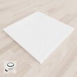 SANIVERRE - BAYA Receveur de douche 80 x 80 cm Blanc extra-plat aspect pierre + bonde incluse - vignette
