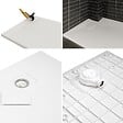 SANIVERRE - BAYA Receveur de douche 80 x 80 cm Blanc extra-plat aspect pierre + bonde incluse - vignette