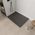 SANIVERRE - BAYA Receveur de douche 70 x 160 cm Noir extra-plat aspect pierre + bonde incluse - vignette