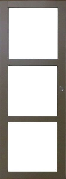 GD MENUISERIES - Porte Coulissante Gris Taupe RAL 7006 Vitrage transparent H204 x L73 cm - large