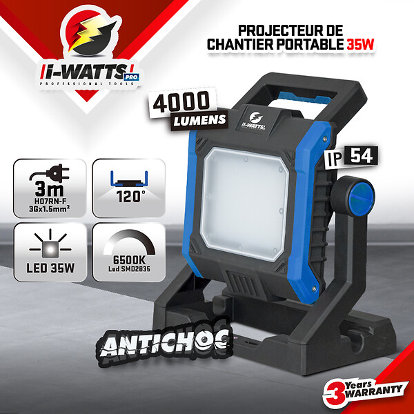 I-WATTS PRO - Projecteur led de chantier 35W - IP54 -  I-Watts Pro - large